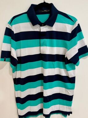 RLX Ralph Lauren Polo Shirt M Striped Golf